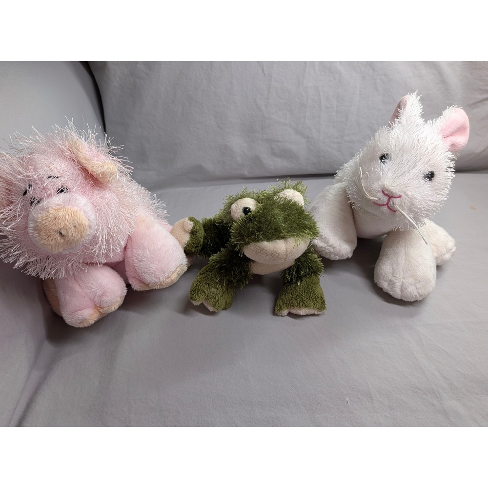 NO CODES Webkinz Plush Backyard Lot Pig Bullfrog Bunny Stuffed Animal Toys 3pc